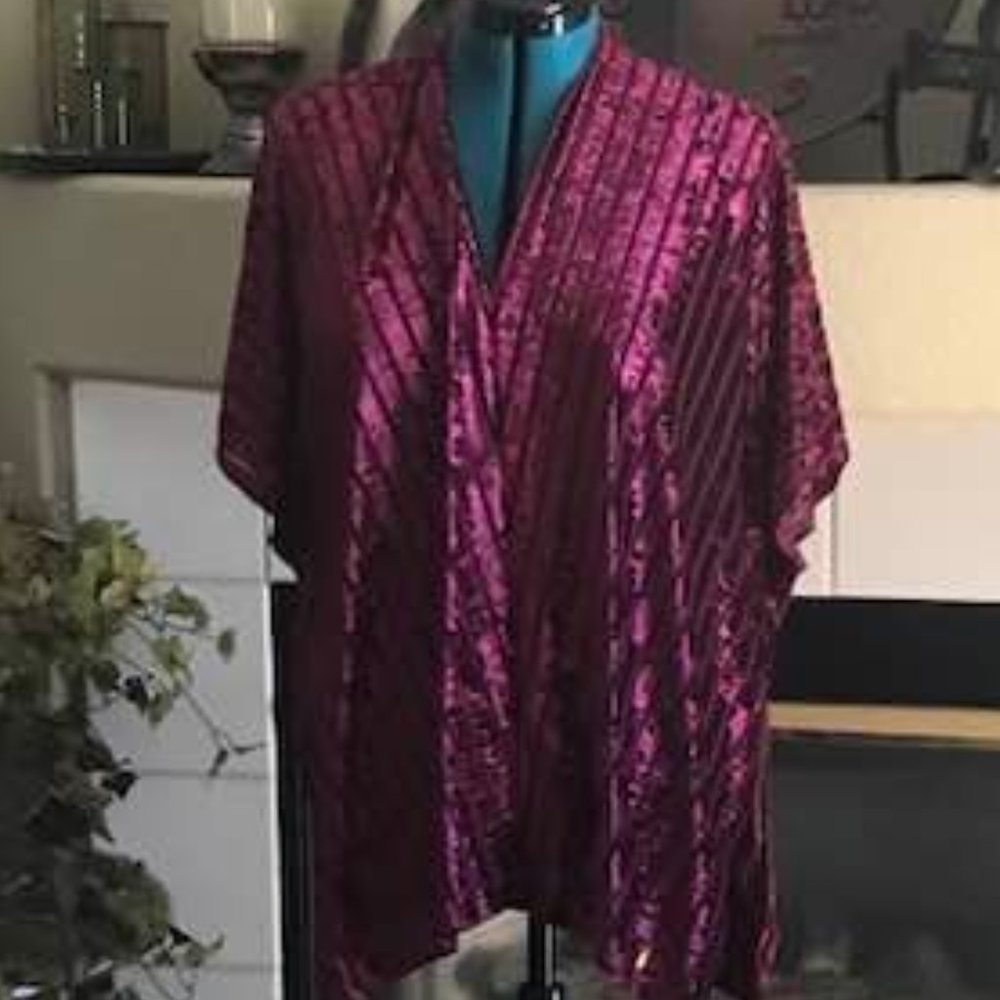 Plus Size Burgundy Shrug